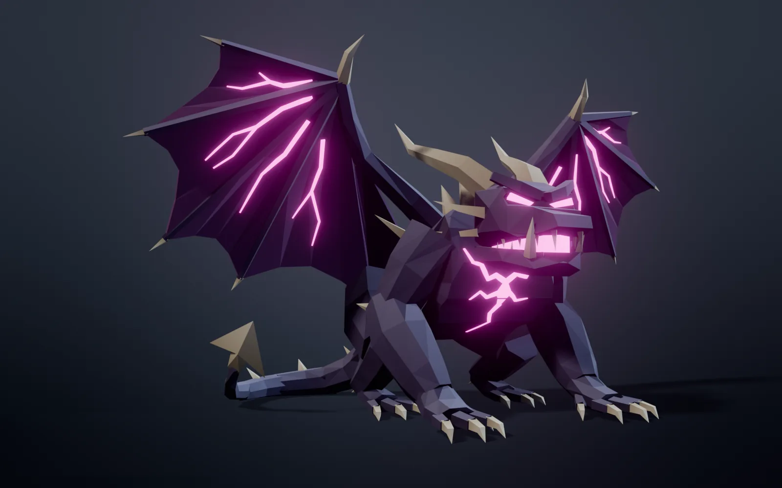 The Gargoyle Drake, a crouching stone drake with glowing magenta cracks on its wings.